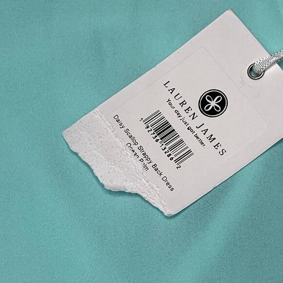 Lauren James Daisey Scallop Baby Blue Slip Dress - Ocean Palm Size XS NWT - Picture 6 of 9